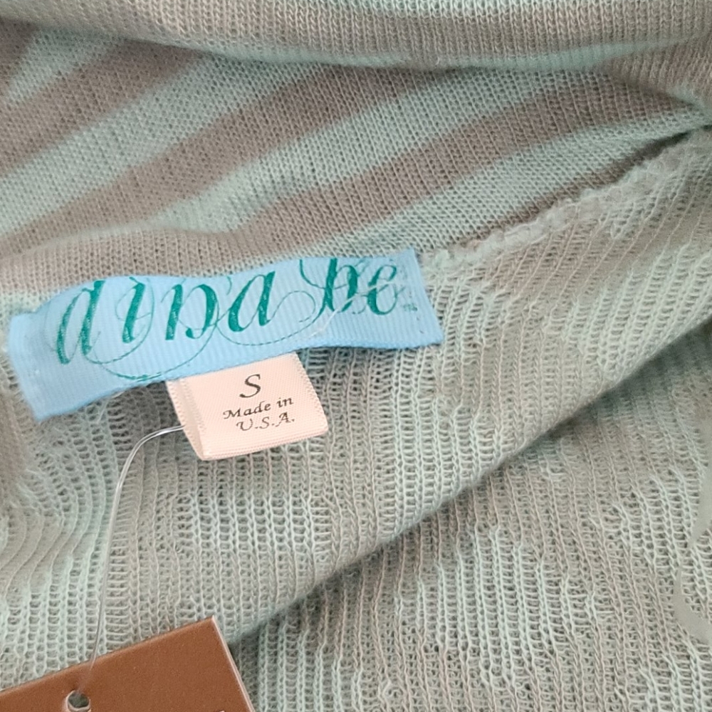 Lightweight Mint Green and Grey Print Cardigan - Picture 5 of 6
